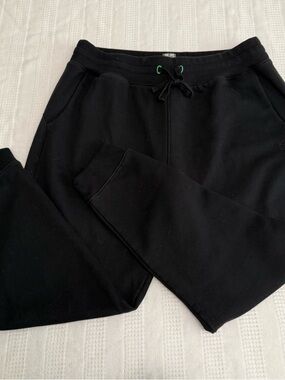 XX-XY Black Men's Fleece Joggers with Drawstring